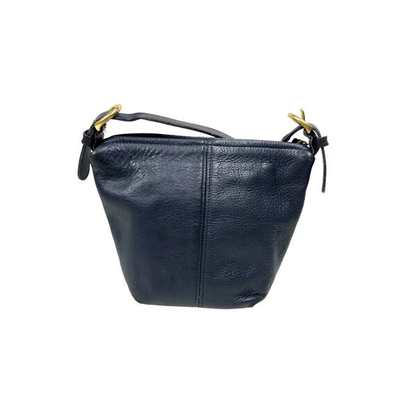 Vintage 80’s Coach Dark Blue Mini Bucket Leather Bag Purse Cross Body - Picture 1 of 16